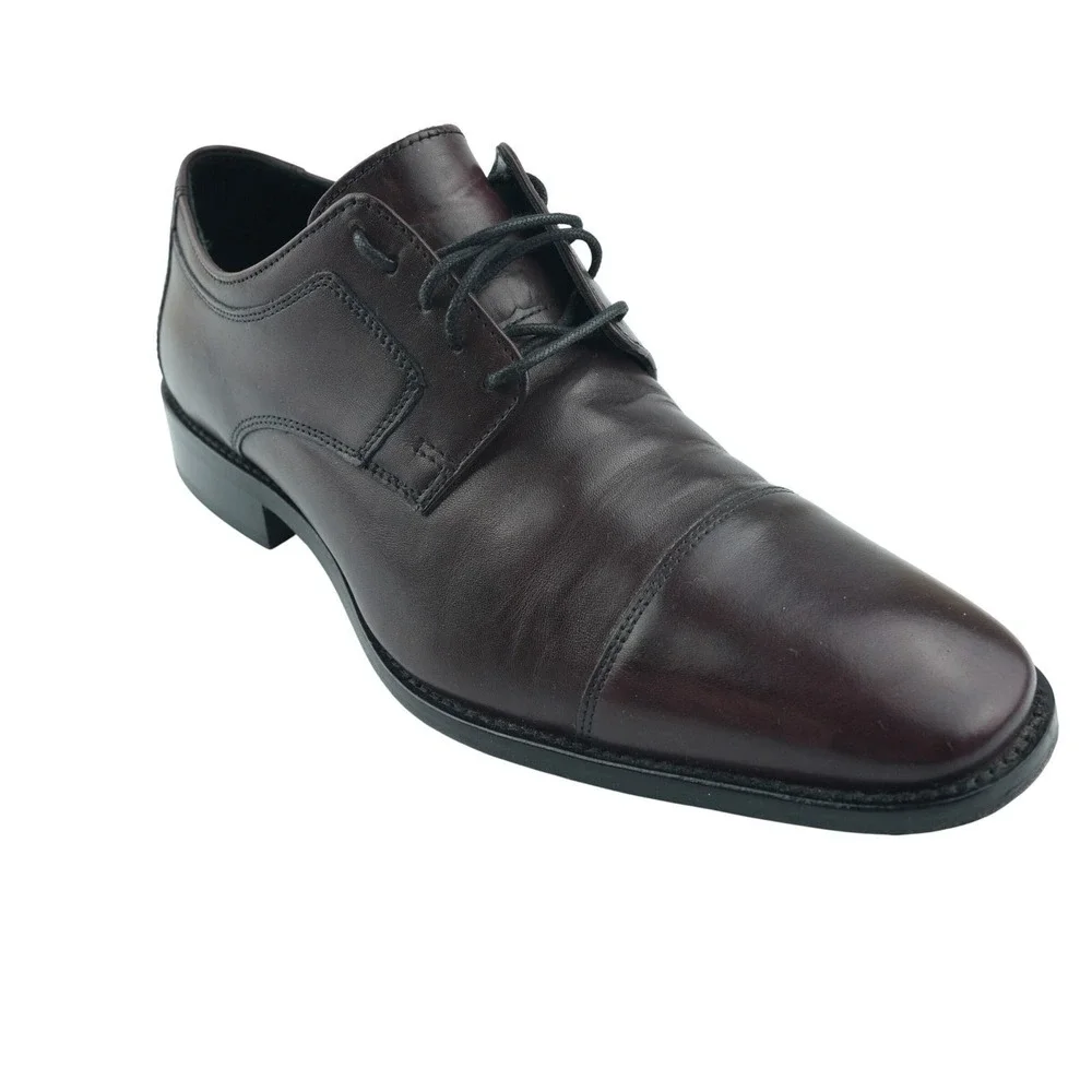 J. Murphy Johnston & Murphy Dress Shoes Mens 9.5M Burgundy Cap Toe Leather
